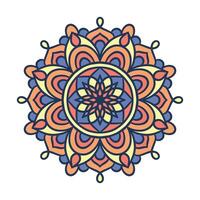 motif d'ornement rond mandala ethnique avec coloré vecteur