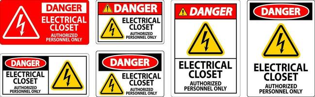 danger signe électrique placard - autorisé personnel seulement vecteur