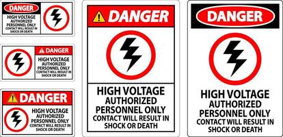 danger signe haute tension, autorisé personnel seul, contact volonté résultat dans choc ou décès vecteur