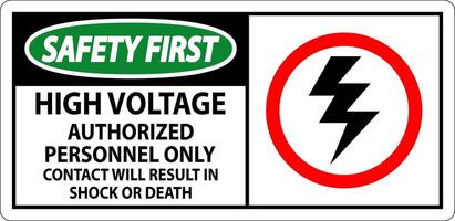 sécurité premier signe haute tension, autorisé personnel seul, contact volonté résultat dans choc ou décès vecteur