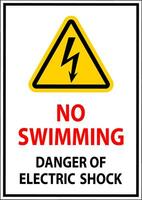 électrique danger signe non nager - danger de électrique choc vecteur