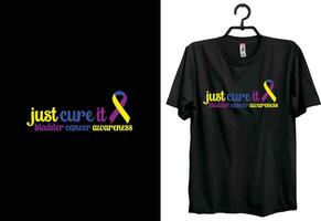 vessie cancer T-shirt conception. typographie T-shirt conception. Douane T-shirt conception. monde cancer T-shirt conception vecteur