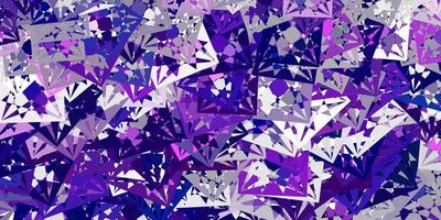 toile de fond de vecteur violet clair avec des lignes de triangles