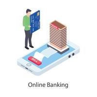 concept de banque en ligne vecteur