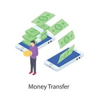 transfert d'argent en ligne vecteur