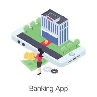 application de banque mobile vecteur