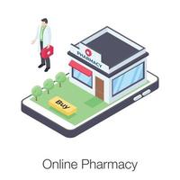 pharmacie et santé en ligne vecteur