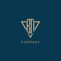 bn logo initiales Triangle forme style, Créatif logo conception vecteur