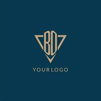 bo logo initiales Triangle forme style, Créatif logo conception vecteur