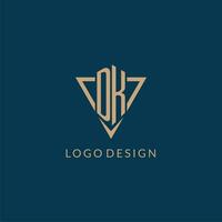 dk logo initiales Triangle forme style, Créatif logo conception vecteur