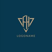 fh logo initiales Triangle forme style, Créatif logo conception vecteur