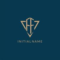 ff logo initiales Triangle forme style, Créatif logo conception vecteur