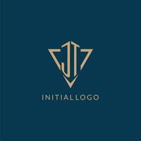 jt logo initiales Triangle forme style, Créatif logo conception vecteur