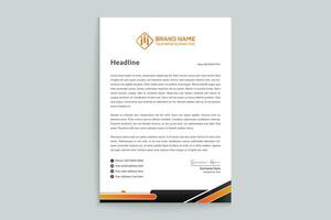 Orange élégant entreprise en-tête de lettre conception vecteur