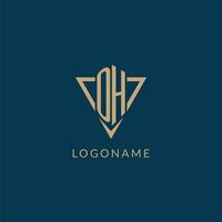 Oh logo initiales Triangle forme style, Créatif logo conception vecteur