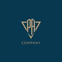 Pennsylvanie logo initiales Triangle forme style, Créatif logo conception vecteur