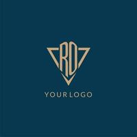 ro logo initiales Triangle forme style, Créatif logo conception vecteur