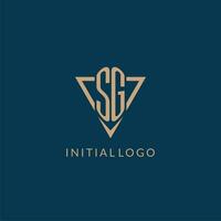sg logo initiales Triangle forme style, Créatif logo conception vecteur