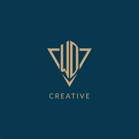 wd logo initiales Triangle forme style, Créatif logo conception vecteur