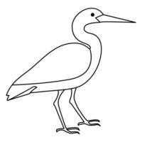 continu un ligne dessin de héron oiseau vecteur illustration