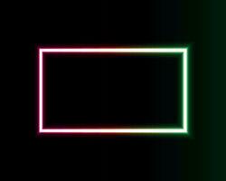 néon lumière dans le forme de une rectangle. vecteur illustration.