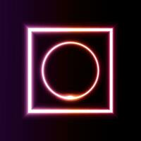néon lampe, violet néon rectangle, embrasé cercle, rose néon vecteur illustration.