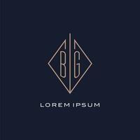 monogramme bg logo avec diamant rhombe style, luxe moderne logo conception vecteur