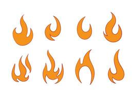 ensemble d'illustration vectorielle de flamme de feu rouge et orange vecteur