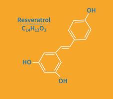 resvératrol molécule squelettique formule vecteur illustration.