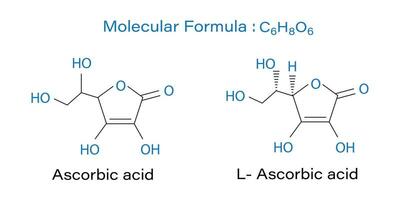 chimique de construction moléculaire formule de ascorbique acide vecteur illustration.