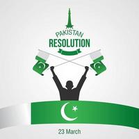 célébration de la bannière du jour de la résolution du pakistan vecteur