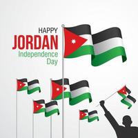 célébration de la bannière de la fête de l'indépendance de la jordanie vecteur