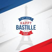 bonne fête de la bannière du jour de la bastille en france vecteur