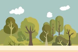 parc public avec nature landscape.summer beau paysage.environment jardin avec ciel background.nature scene design plat.vector illustration vecteur