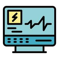 médical cœur taux moniteur icône vecteur plat