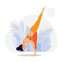 debout split urdhva prasarita eka padasana, postures de yoga en équilibre debout vecteur