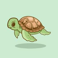 mignonne tortue mer animal avec sourire pour mascotte, autocollant, coloration livre, les enfants livre, signe, icône, ou tout conception vous vouloir vecteur