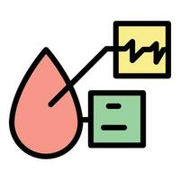 du sang une analyse icône vecteur plat