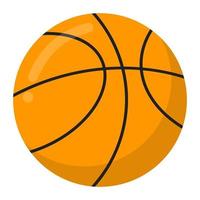 Ballon de basket-ball orange style plat design icône signe illustration vectorielle isolée sur fond blanc. symbole du basket-ball de jeu spot. vecteur