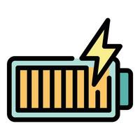 électrique batterie icône vecteur plat