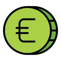 euro pièce de monnaie charité icône vecteur plat