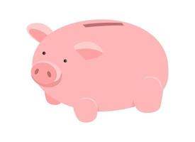 cochon pour économiser de l'argent objet vectoriel de couleur semi-plat