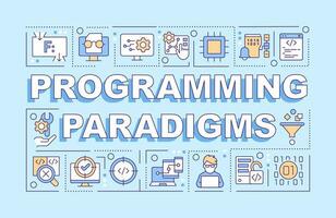 programmation paradigmes mot concepts bleu bannière. programme code. infographie avec modifiable Icônes sur Couleur Contexte. isolé typographie. vecteur illustration avec texte