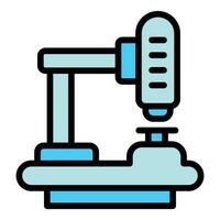 microscope étude icône vecteur plat