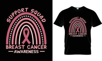 rose arc-en-ciel, soutien équipe, sein cancer conscience T-shirt conception modèle vecteur