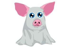 mignonne fantôme porc svg, Halloween svg vecteur