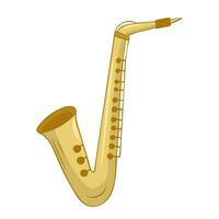 le saxophone une musical instrument. main tiré Couleur vecteur illustration isolé sur une blanc Contexte