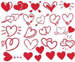 cœur Icônes, cœurs icône vecteur paquet collection, l'amour symbole vecteur, cœur vecteur icône, la Saint-Valentin journée signe, linéaire icône