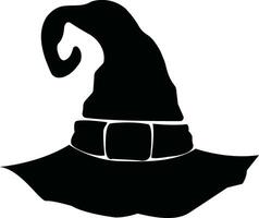 sorcière chapeau icône, noir, vecteur, blanc Contexte isolé vecteur