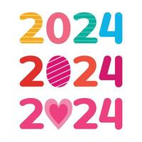 2024 content Nouveau année, chinois Nouveau année, Valentin journée pour calendrier, planificateur et élément vecteur